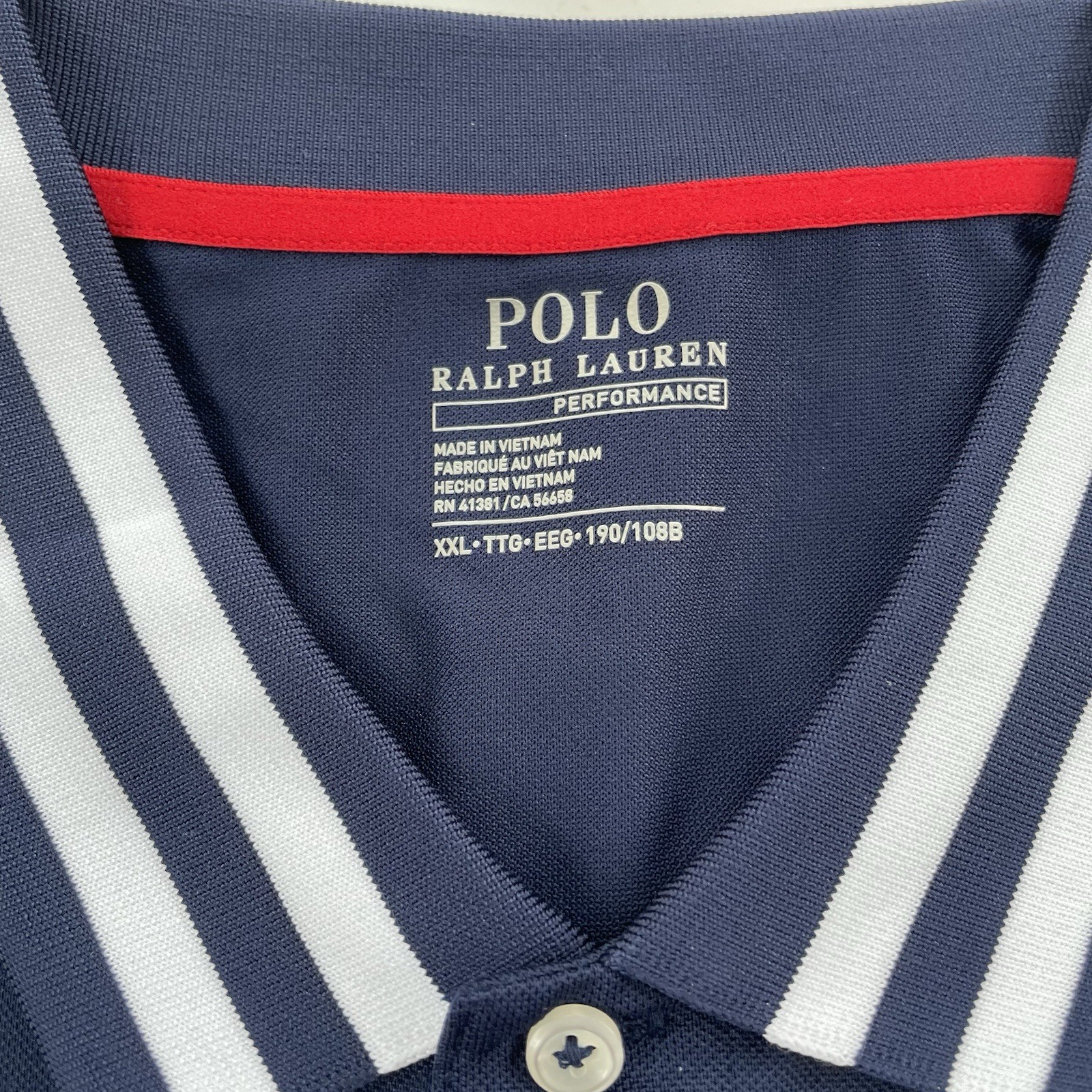 VTG Polo Ralph Lauren Performance Polo Shirt Navy US Open Short Sleeve Men’s XXL