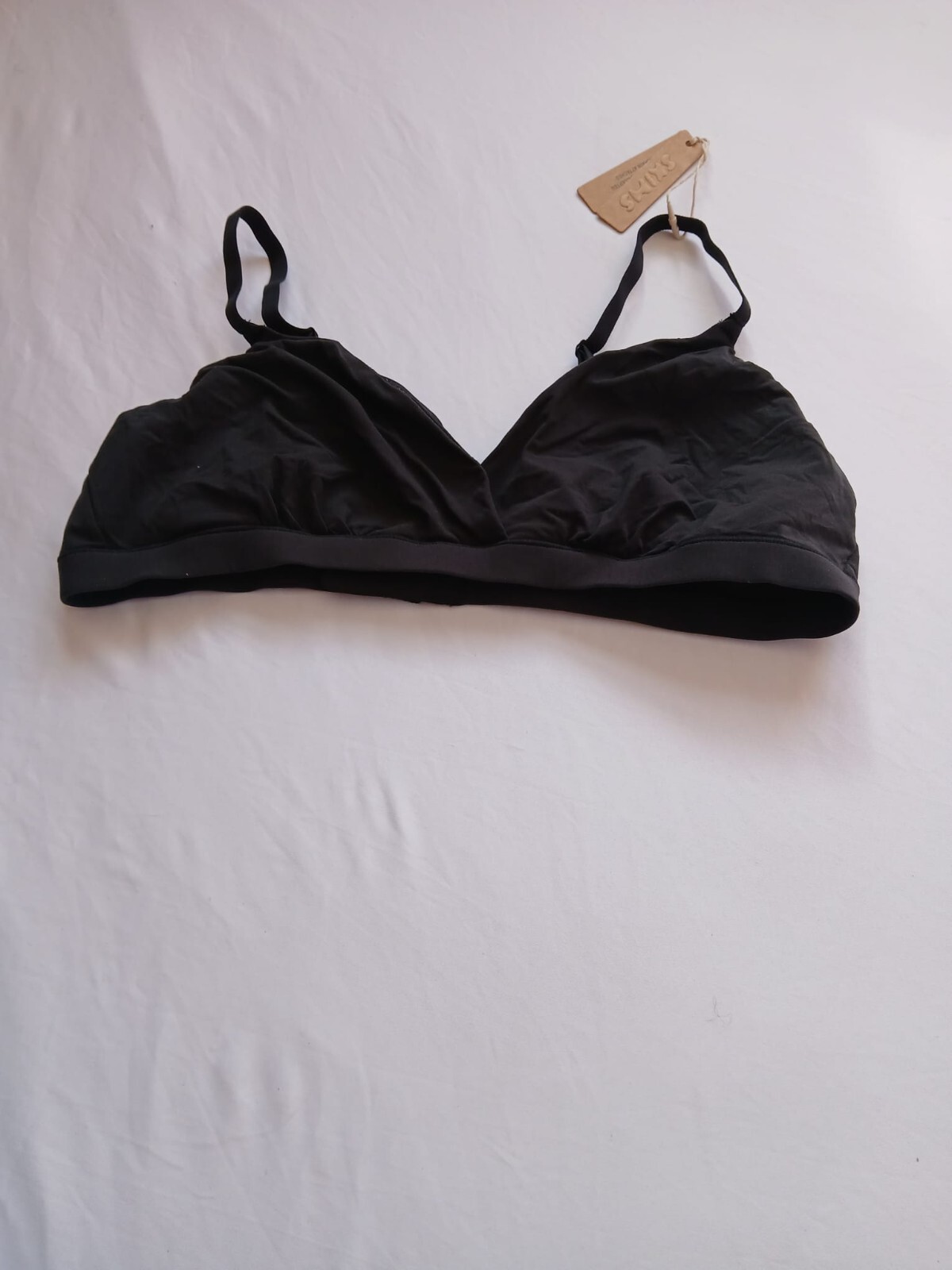 Skims Fits Everybody Cropped Bikini Top Color Onyx Style BR-TRI-0235 Size L G56