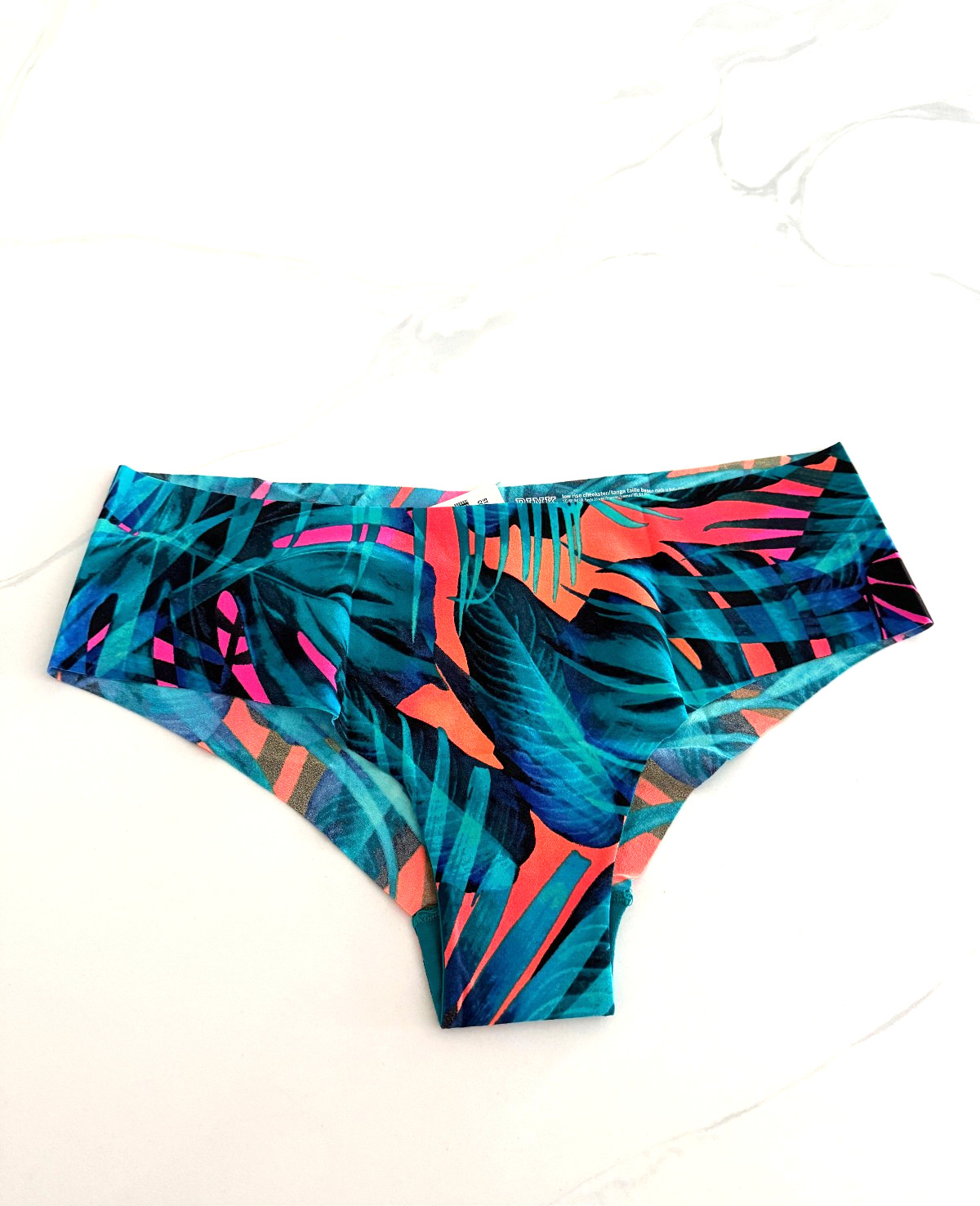 Victoria’s Secret PINK No-Show Cheekster Panty Teal Floral