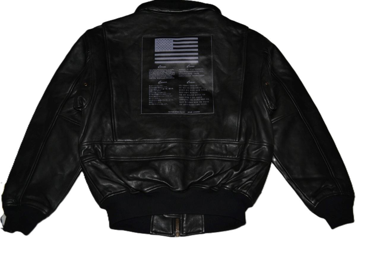 AUTHENTIC TOP GUN OFFICIAL SIGNATURE SERIES JACKET LEATHER BLACK PATCHES NEW