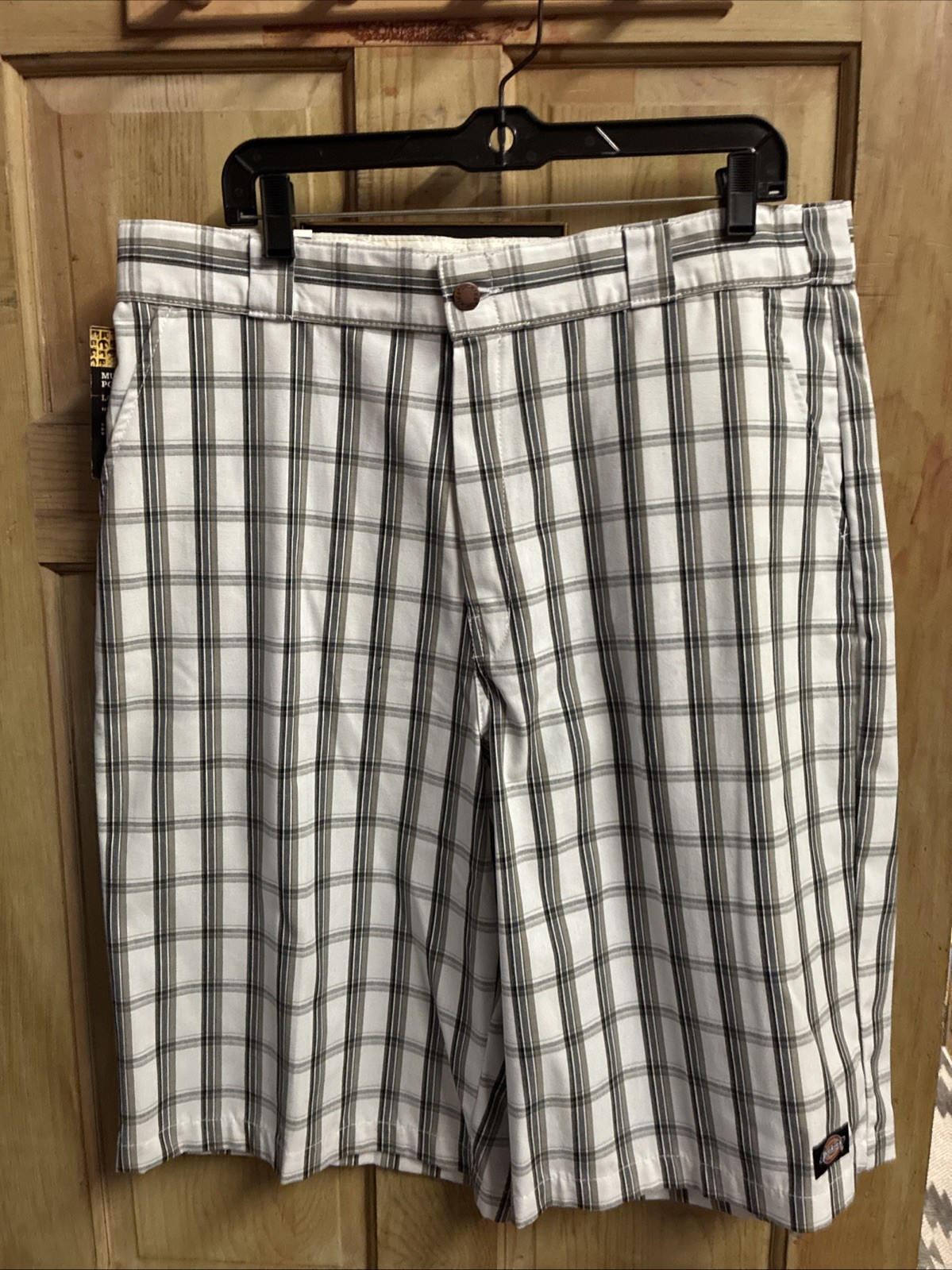 Dickies Flat Front Chinos Size 36 White Plaid