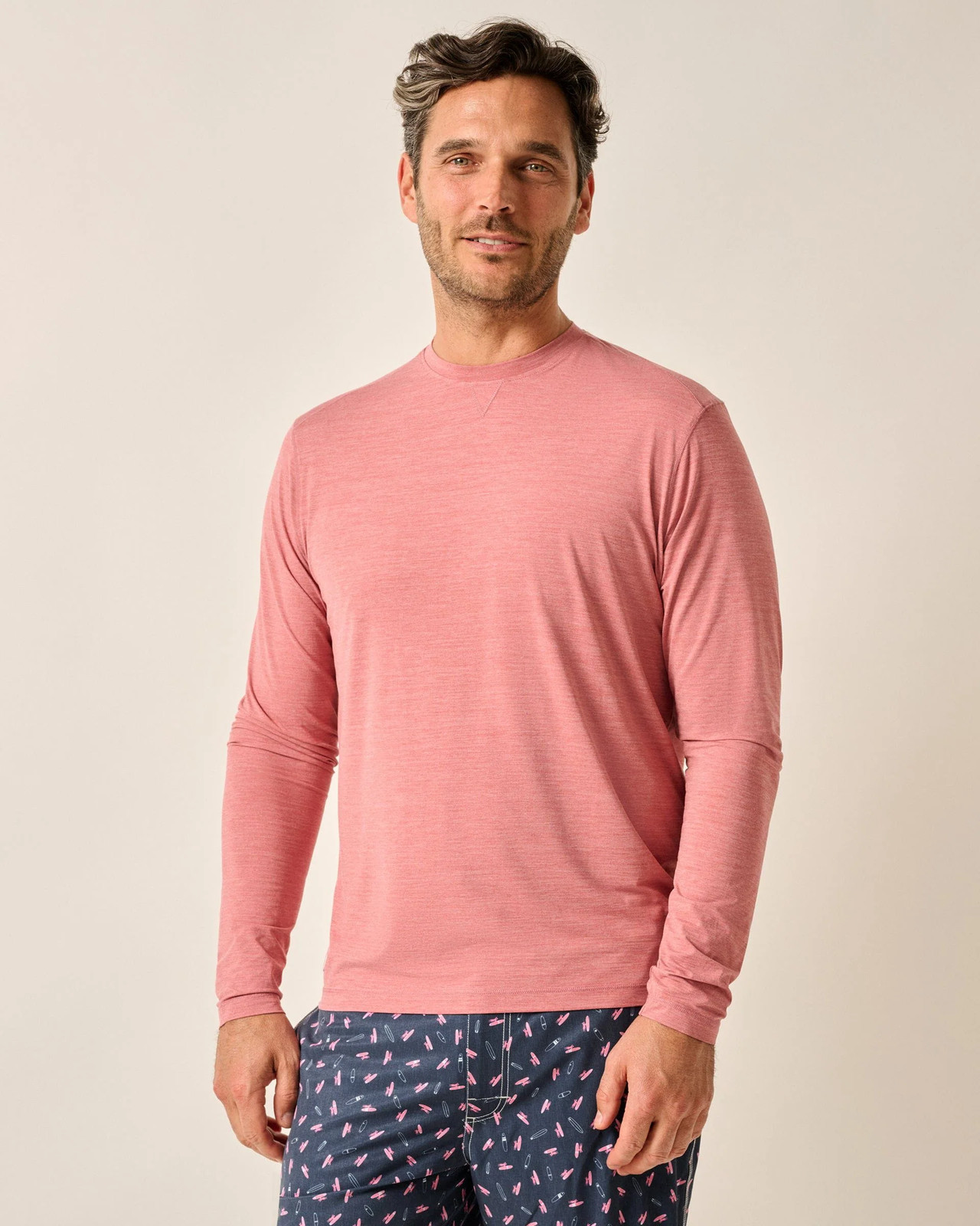 johnnie-O Basin Performance Upf Long Sleeve Sun Shirt Mauvewood