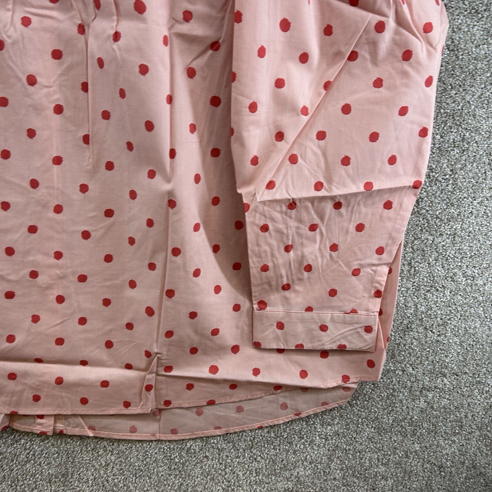 NWOT Roman’s Women’s Button Front Shirt Size 36W Pink Red Polka Dot Blouse Plus