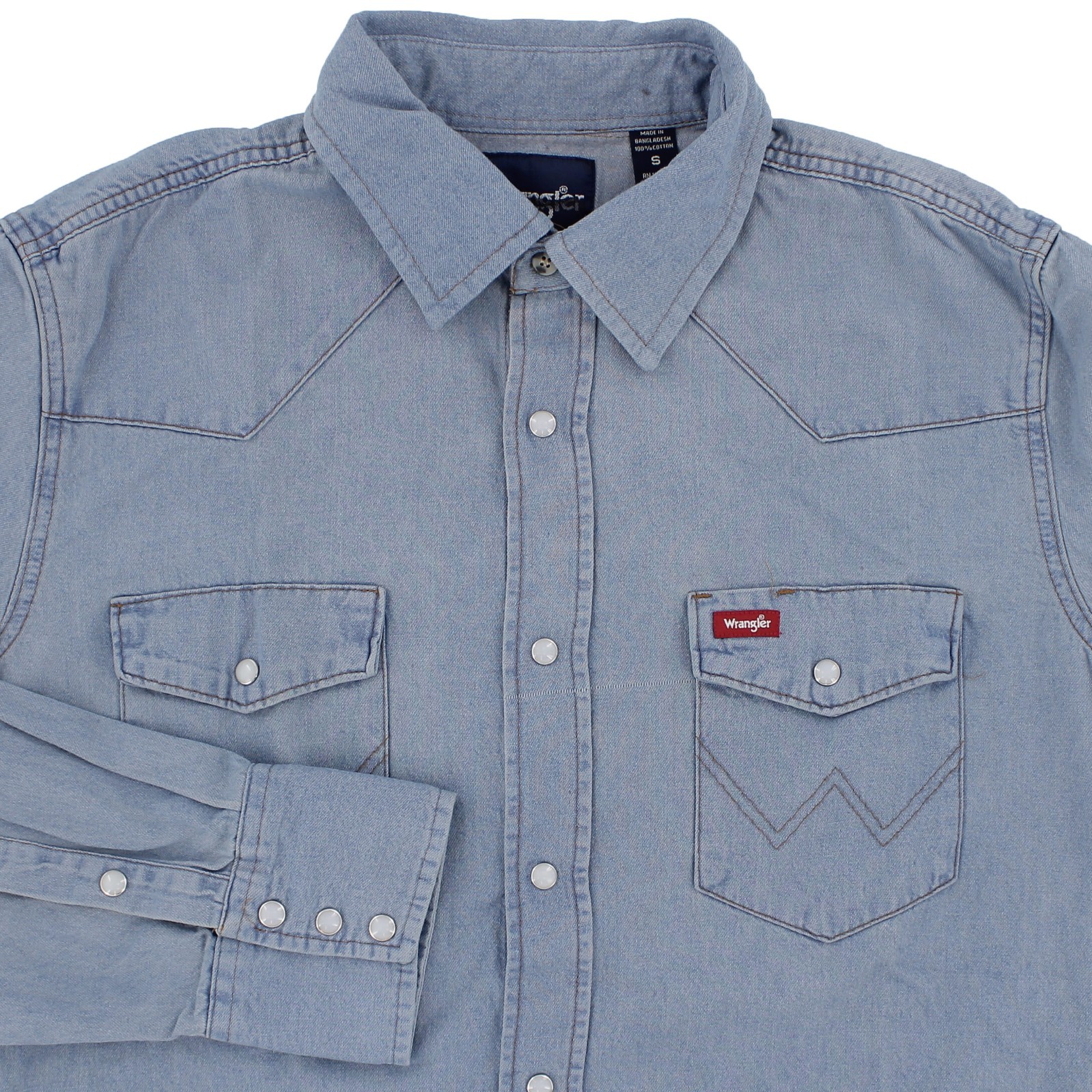 Wrangler Western Denim Shirt, Men’s Snap Closure Long Sleeve, Front Pockets