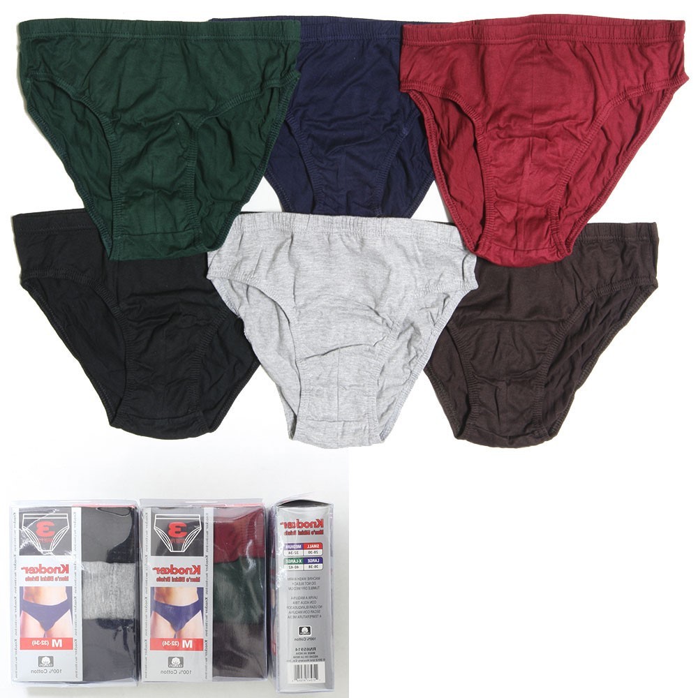 6 Pack Knocker Men Bikini Brief Solid Plain Boxer Underwear Low Rise S-XL