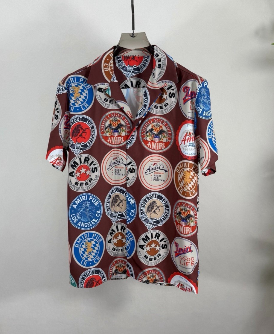 （US XL = Asian 3XL）Amiri Vacation Style Multicolor Print Camp Shirt