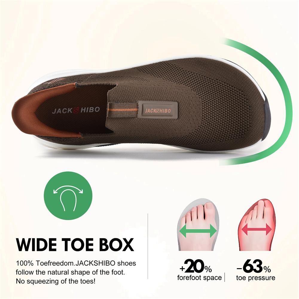 Men’s Slip in Shoes Wide Toe Box Arch Support Orthopedic Sport Walking Sneakers