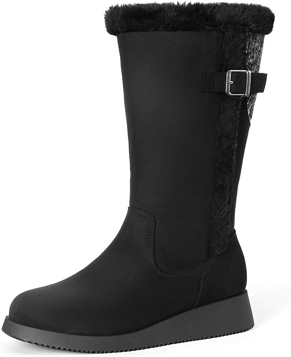 Womens Winter Knee High Boots Warm Fur Lining Side Zipper Snow Boots Size 6-11