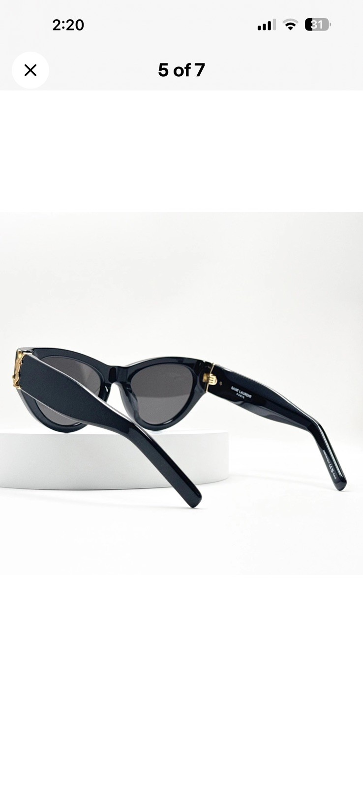 Saint Laurent SL M94 Cat Eye Sunglasses Black Frame 53-20-145 Made in Italy