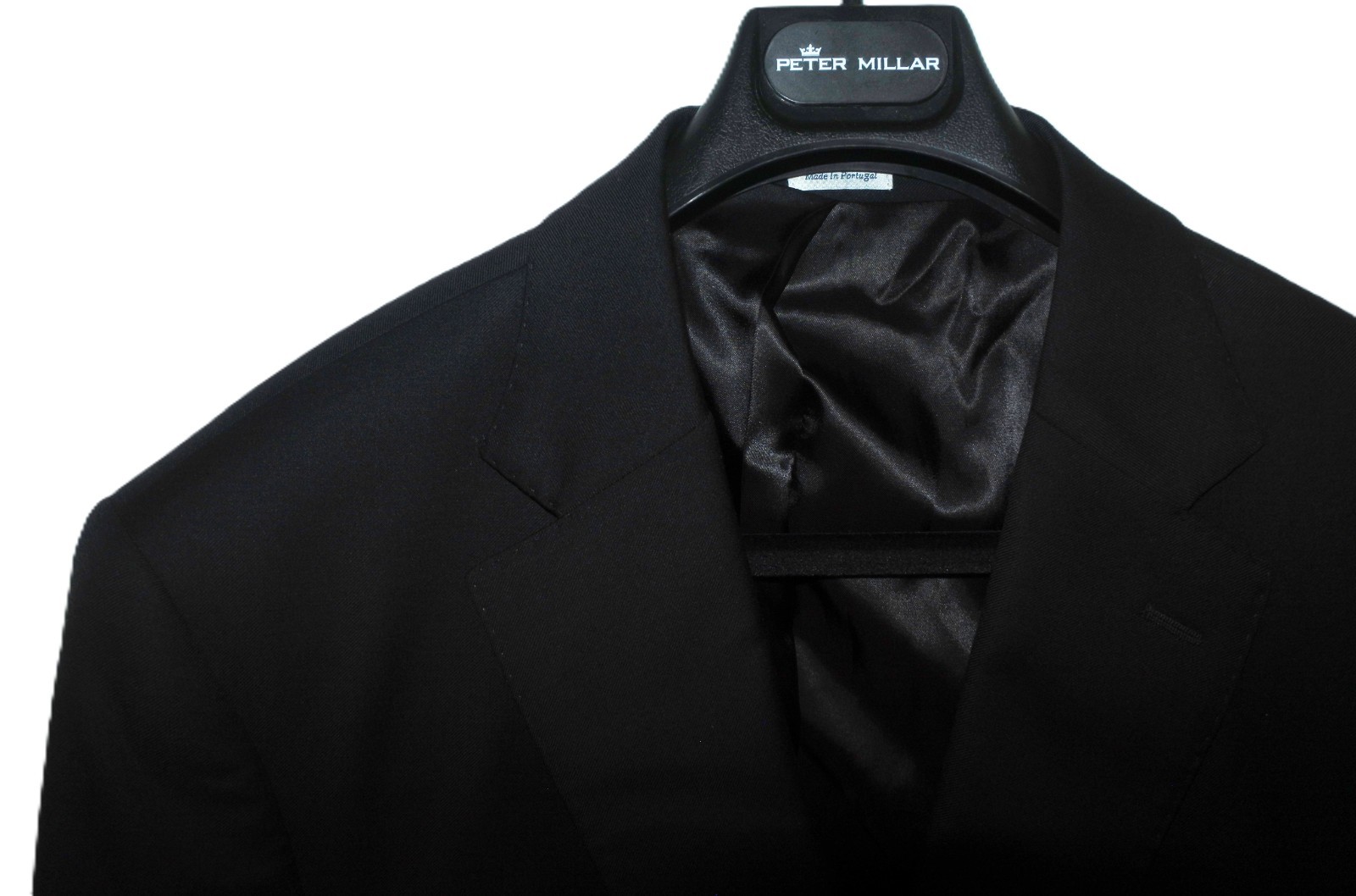 NWOT Mens 44R Peter Millar Black Wool Suit Jacket Sport Coat