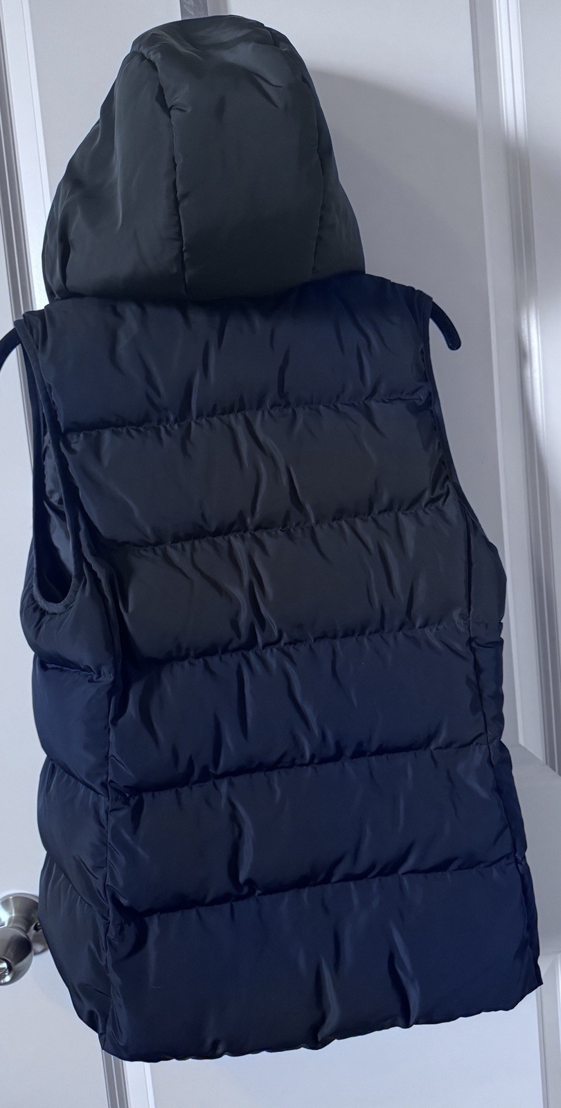 Fabletics Wander Puffer Vest Hooded Full Zip Sleeveless Black Womens Large