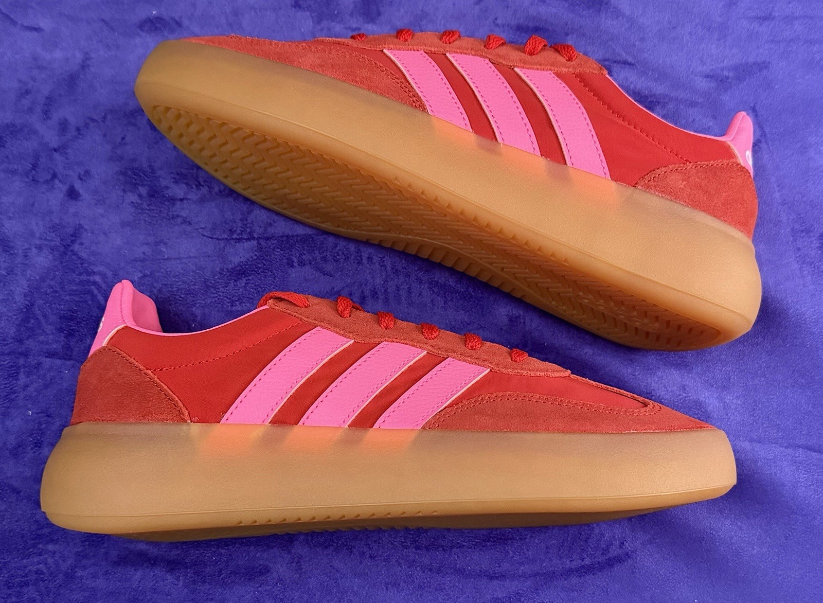 Adidas Barreda Decode J GS Sz 6 / Womens 7 Red Hot Pink Gum Suede JR0759 NIB