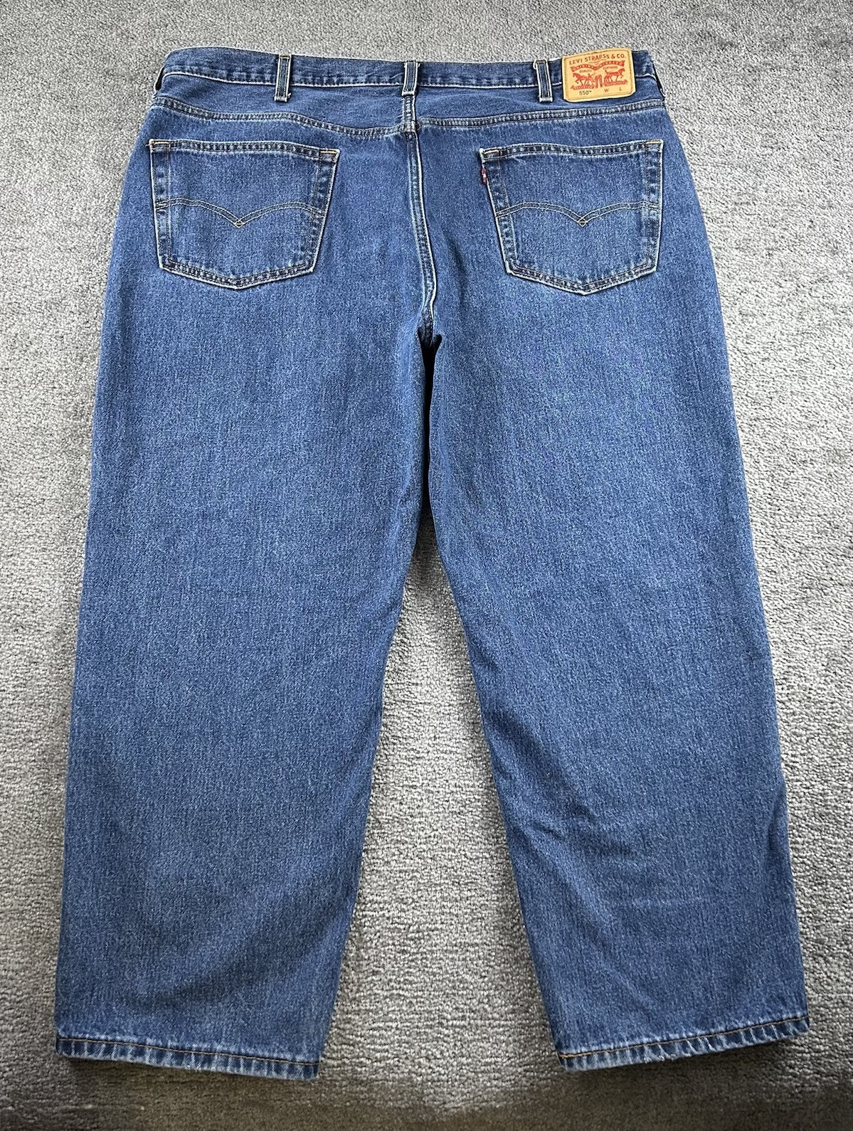 Levis 550 Relaxed Fit Jeans Mens 44×29 (46×30) 100% Cotton Blue Med Wash Classic