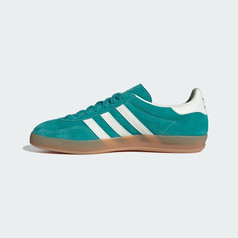 Adidas Gazelle Indoor Pure Teal Off White Gold Womens Sports Sneaker JQ8391