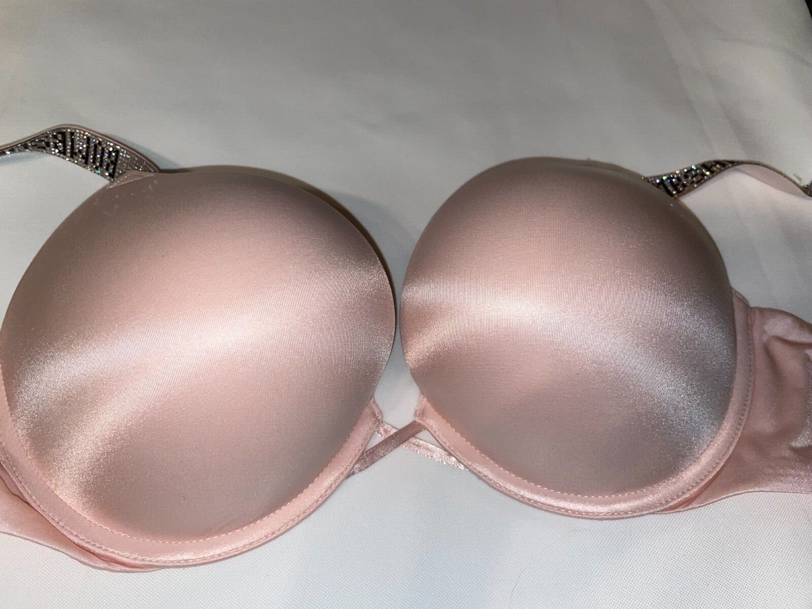 VICTORIA SECRET BOMBSHELL BRA ADD 2 CUP PLUNGE Super Push UP NEW Shine Strap