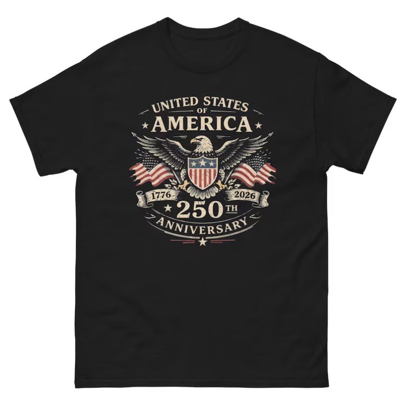 USA 250th Anniversary T-Shirt USA Flag Vintage 4th of July Patriotic Gift Tee
