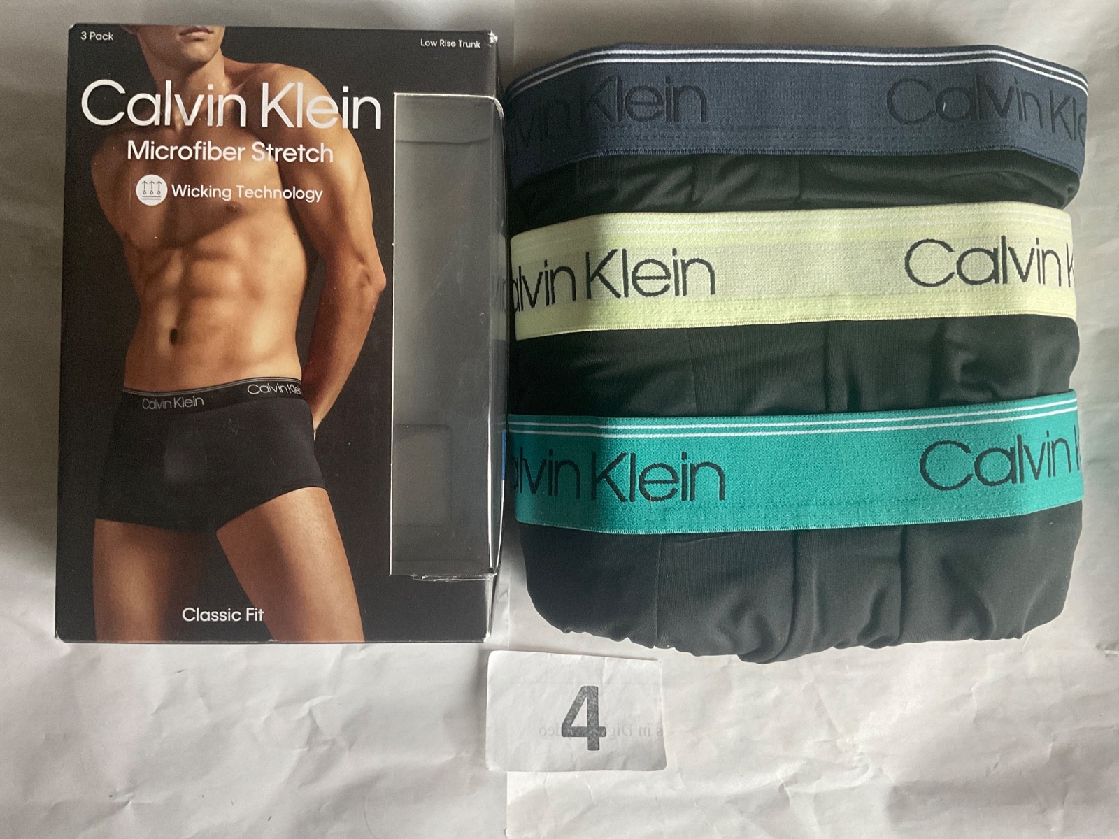 Calvin Klein 3 Pack Microfiber Stretch Low Rise Trunk New Men Black Tan Blue