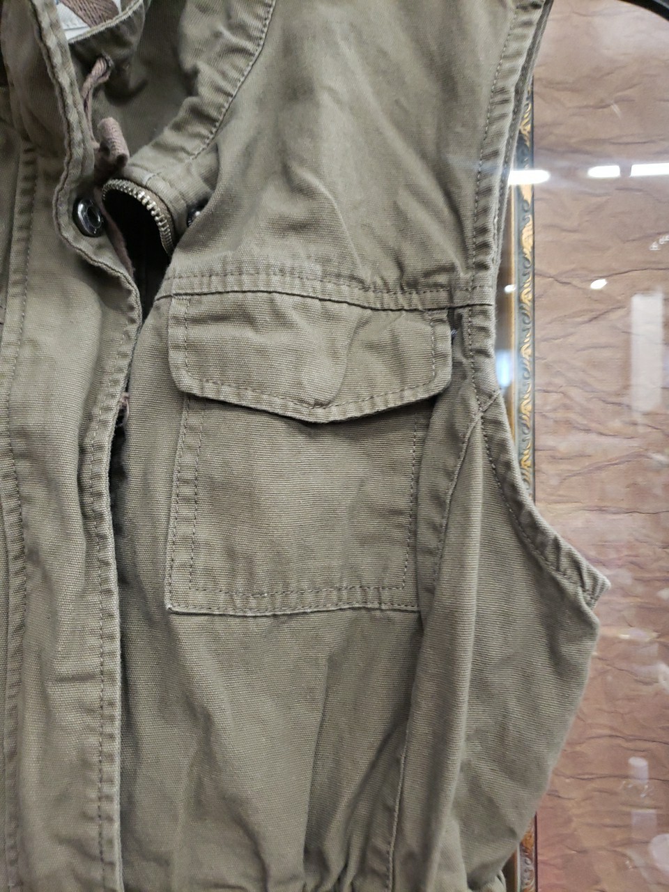 Sebby Women’s S Cinder Utility Vest Full Zip Snap Cotton Drawstring Waist