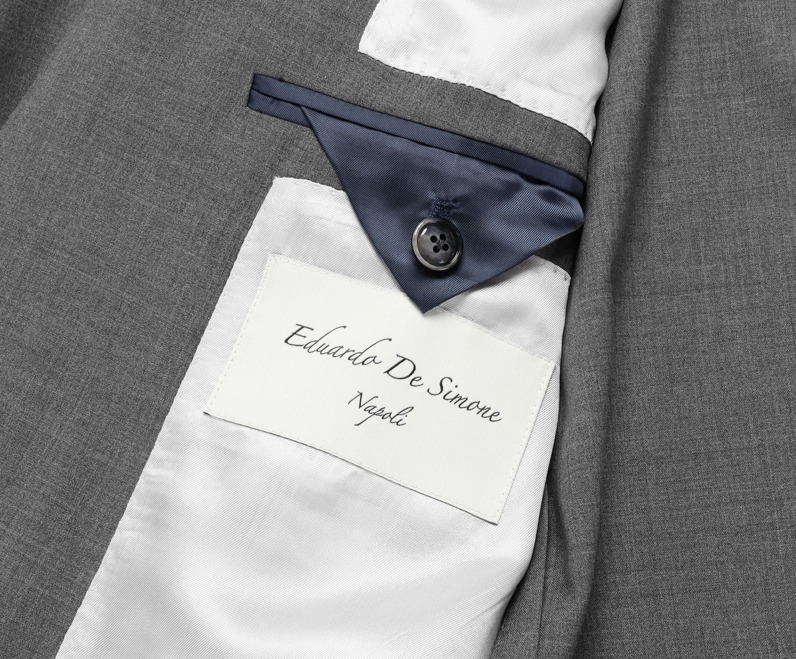 NWT EDUARDO DE SIMONE SUIT grey lightweight wool luxury handmade Italy 54