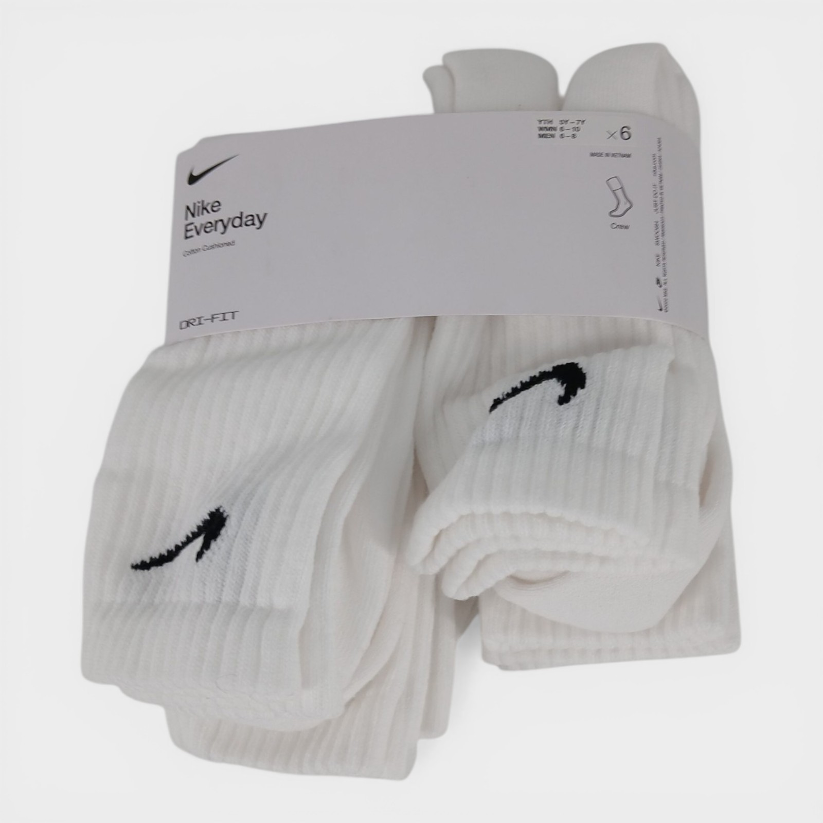 Nike Unisex Everyday Cushioned Training Crew Socks Size Medium (3 Pairs)