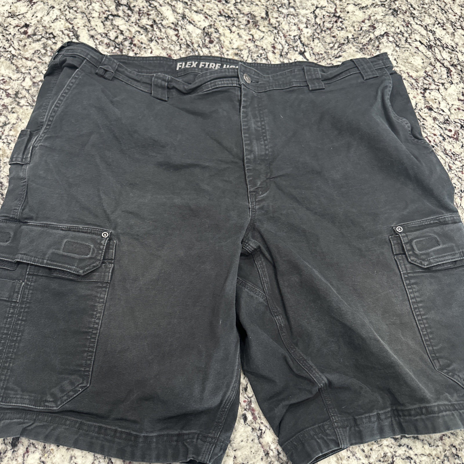 Duluth Trading Co. Cargo Shorts Men’s 46 Black Flex Fire Hose Carpenter