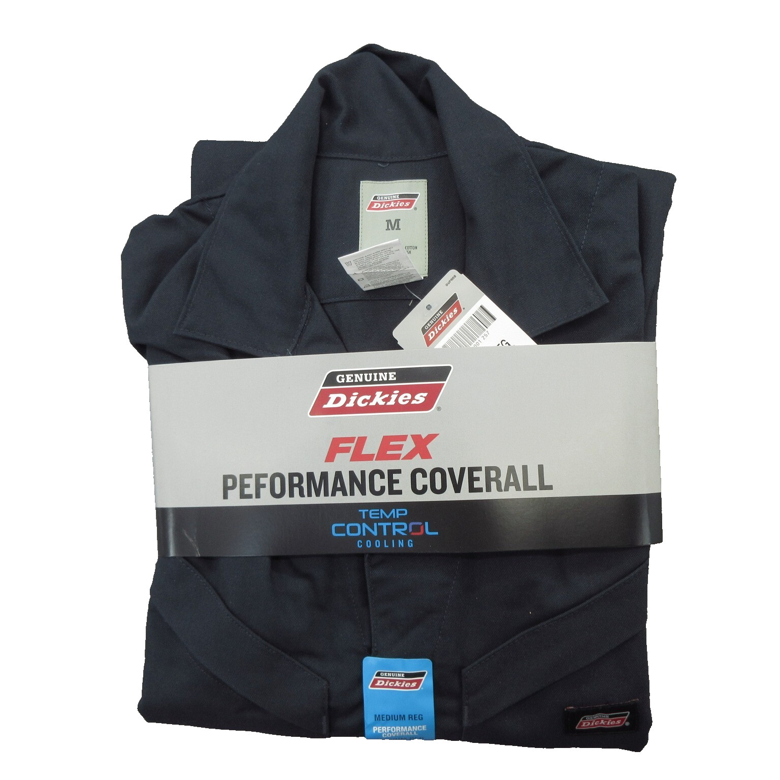 Genuine Dickies Flex Temp Control Men Performance Coverall Medium Dark Navy New