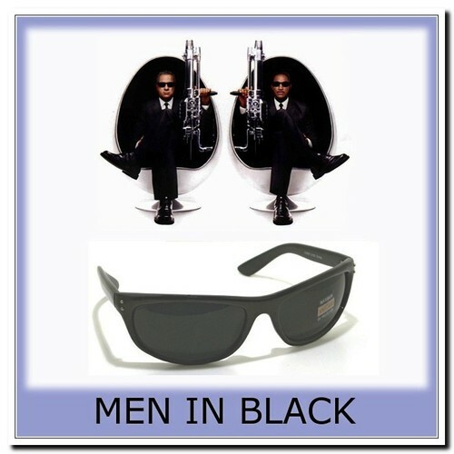 MIB Men In Black Frame Celebrity Movie Wrap Sunglasses Super Dark Smoke Lenses