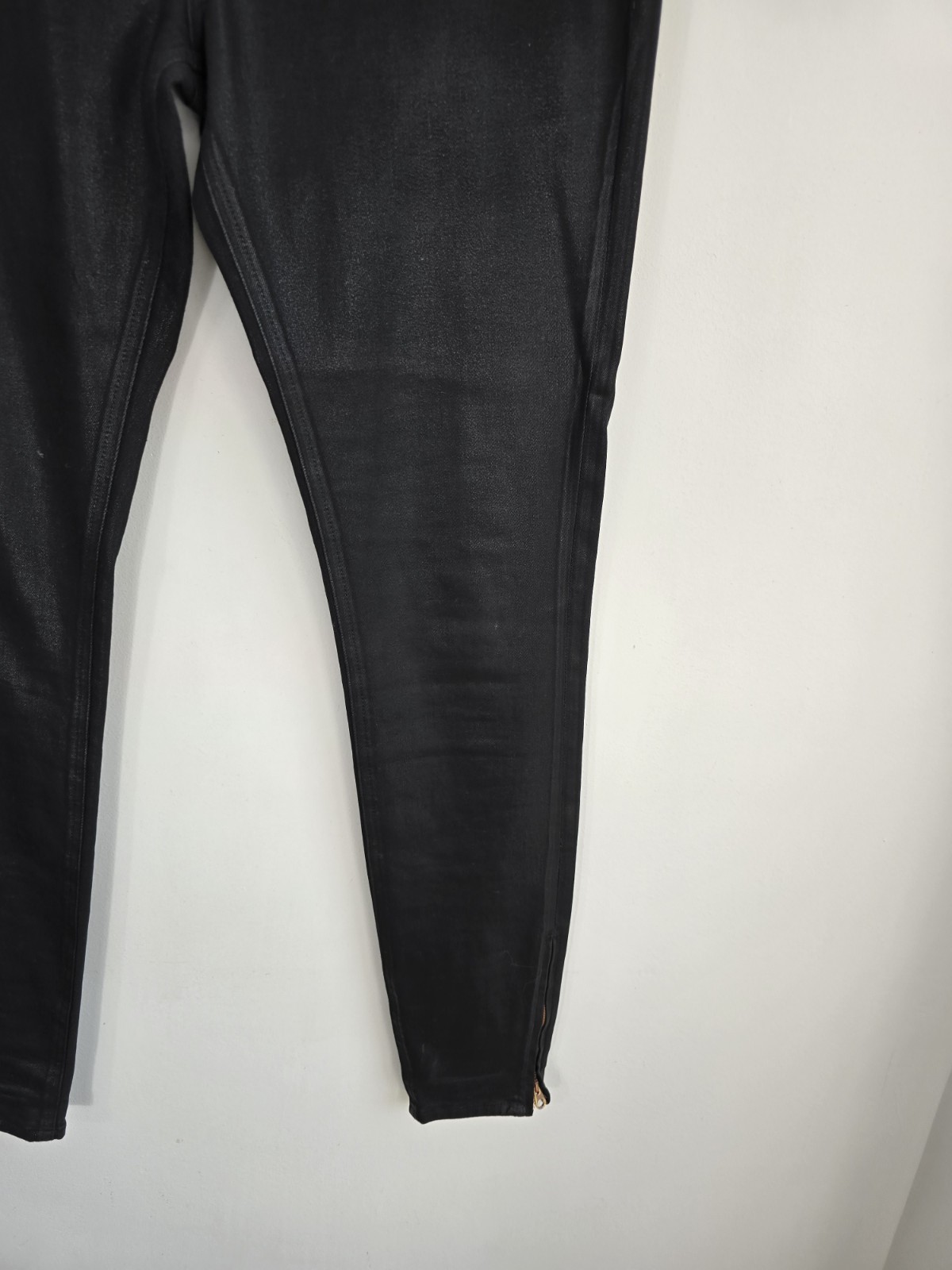 Ted Baker Black Jeans Skinny Size 12 Coated Womens Zip Fly Pockets Casual
