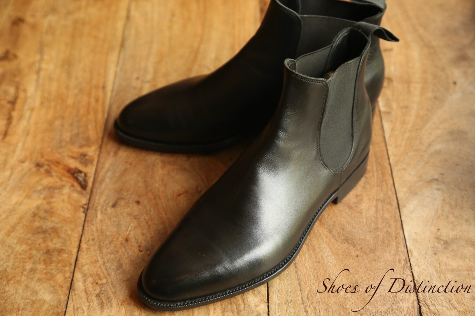 Edward Green Newmarket Black Leather Chelsea Boots Shoes Men UK 6 US 6.5 EU 40