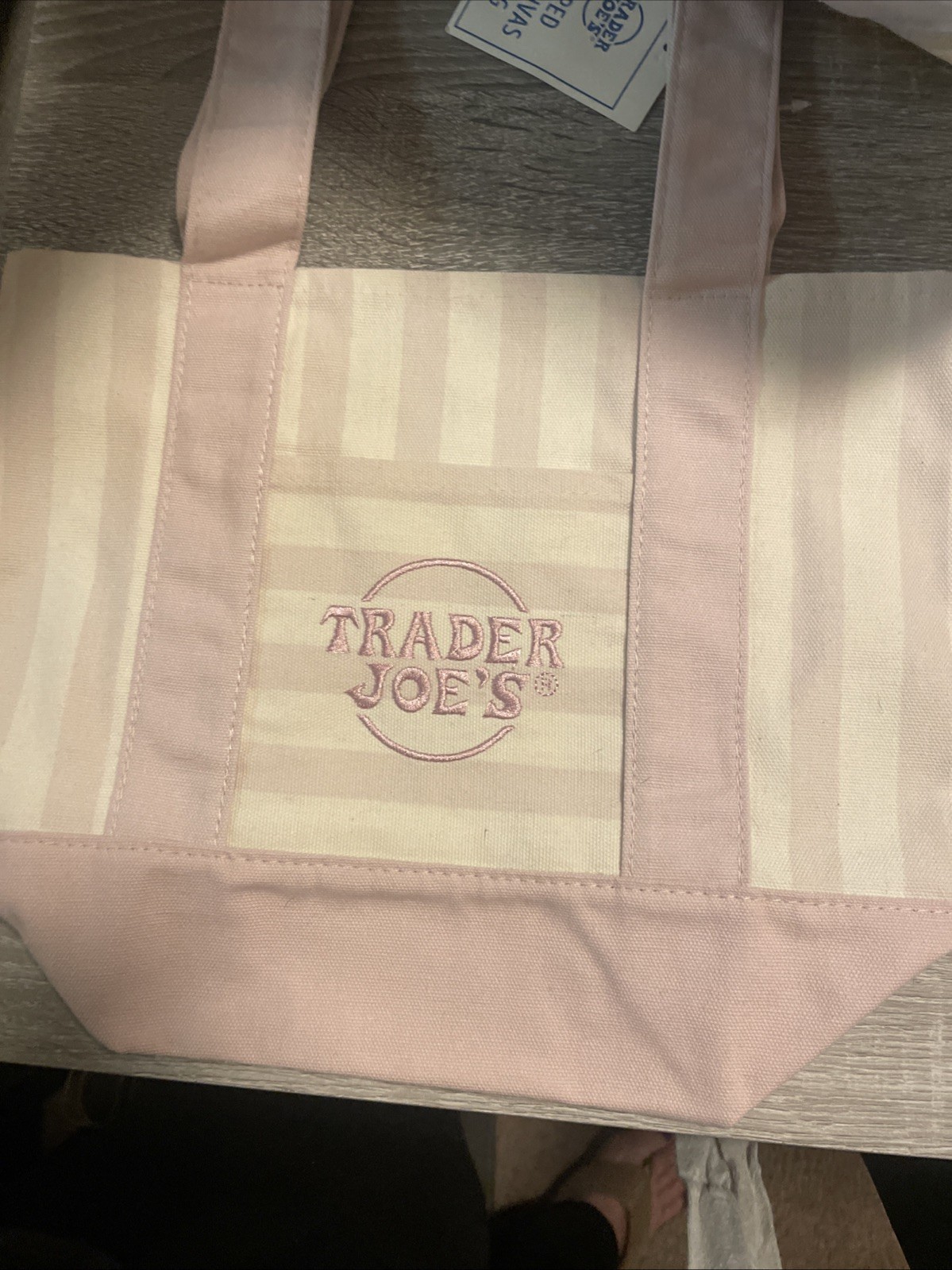 Trader Joe’s Mini Pastel Striped Canvas Tote Bag 2026 Limited Edition Set Of 4