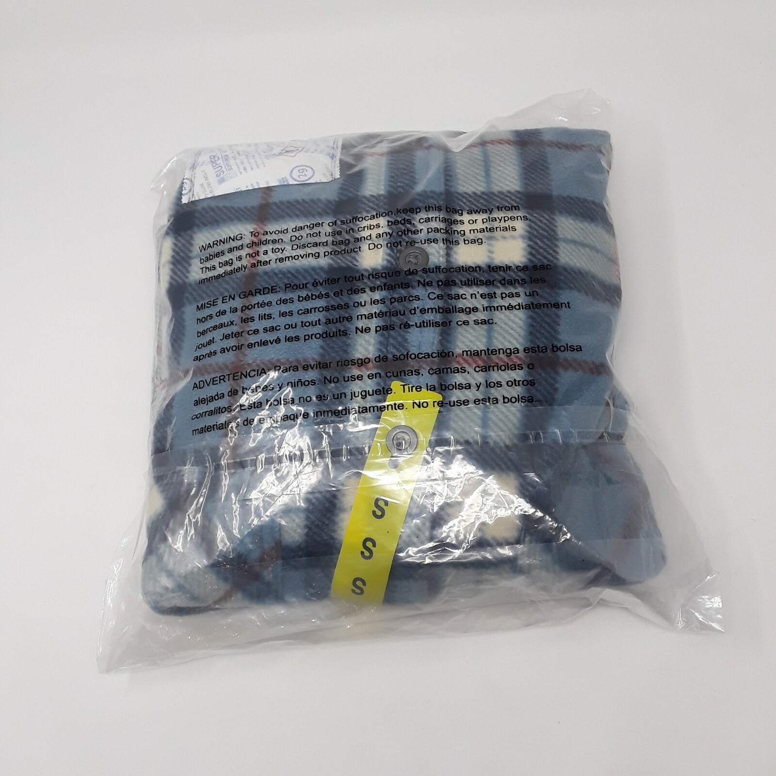 Freedom Foundry Men’s Button Up Plaid Fleece Shirt Blue Small NWT
