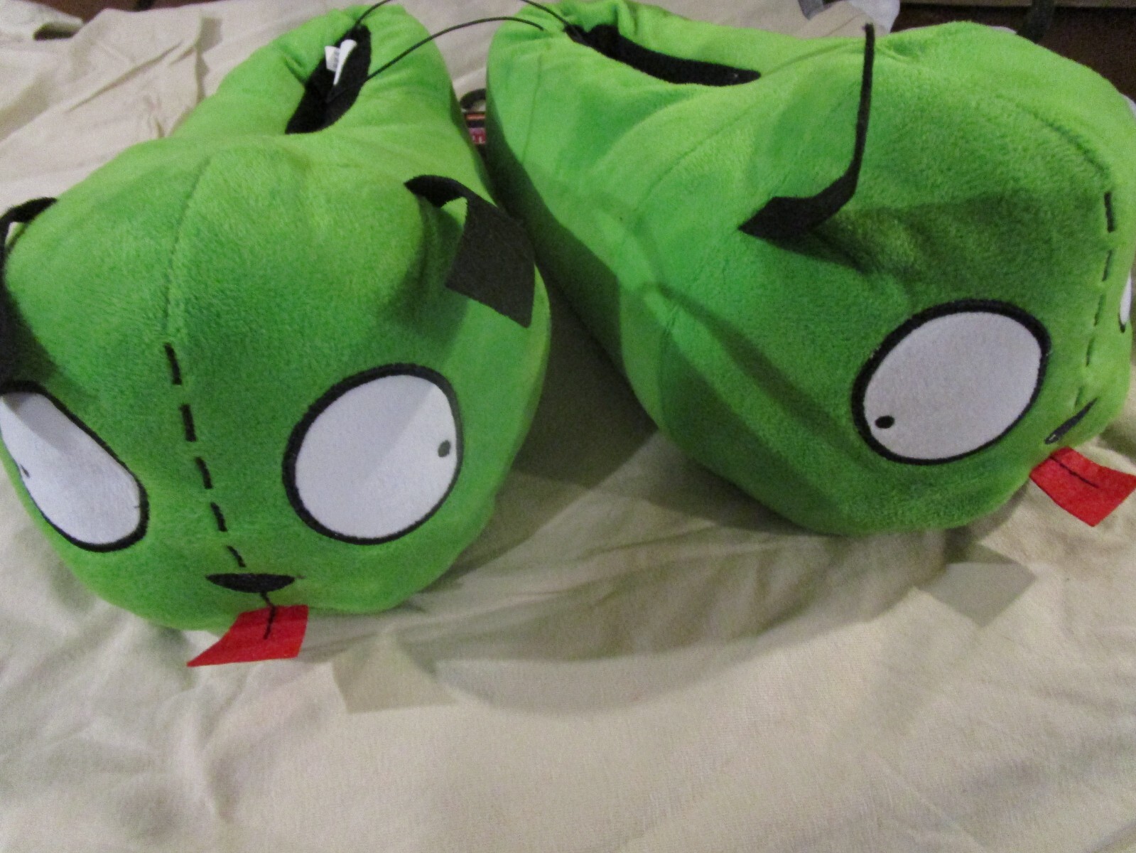 Invader Zim GIR GREEN Alien Dog Suit Plush Nickelodeon Slippers Adult Lg/XL 9-10