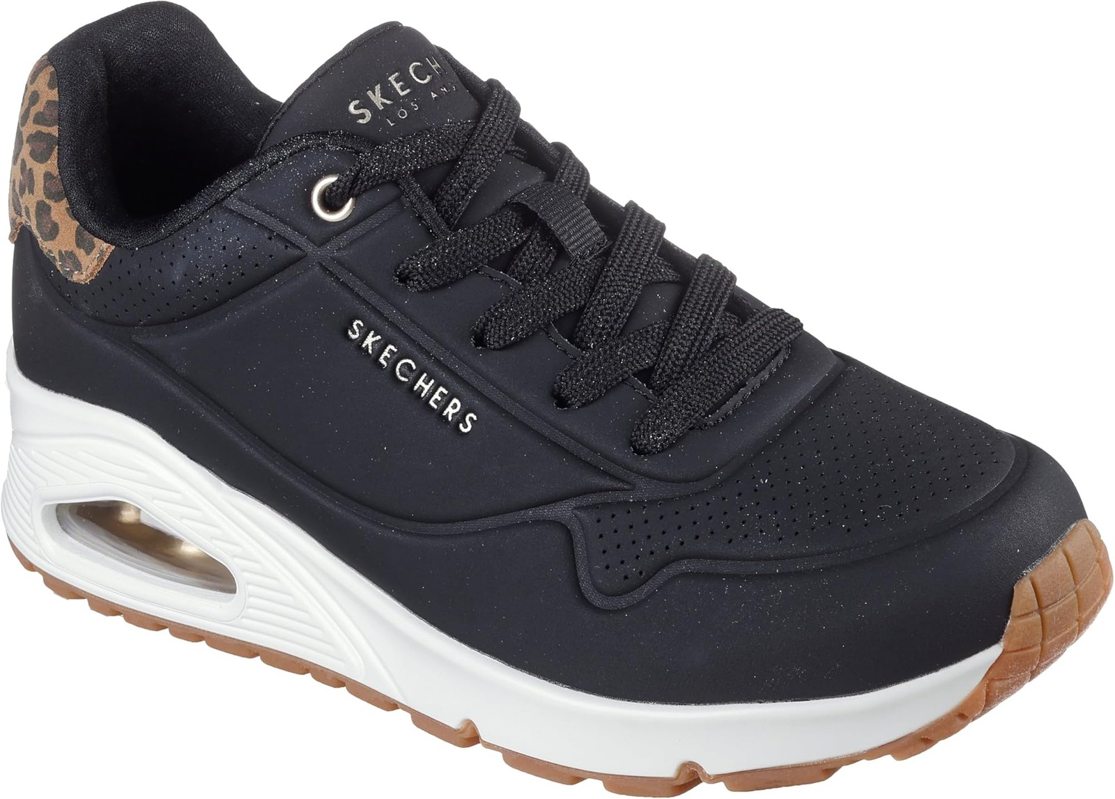Skechers Women’s Uno – Jungle Nite – Black/Leopard – 9.5 B – Medium