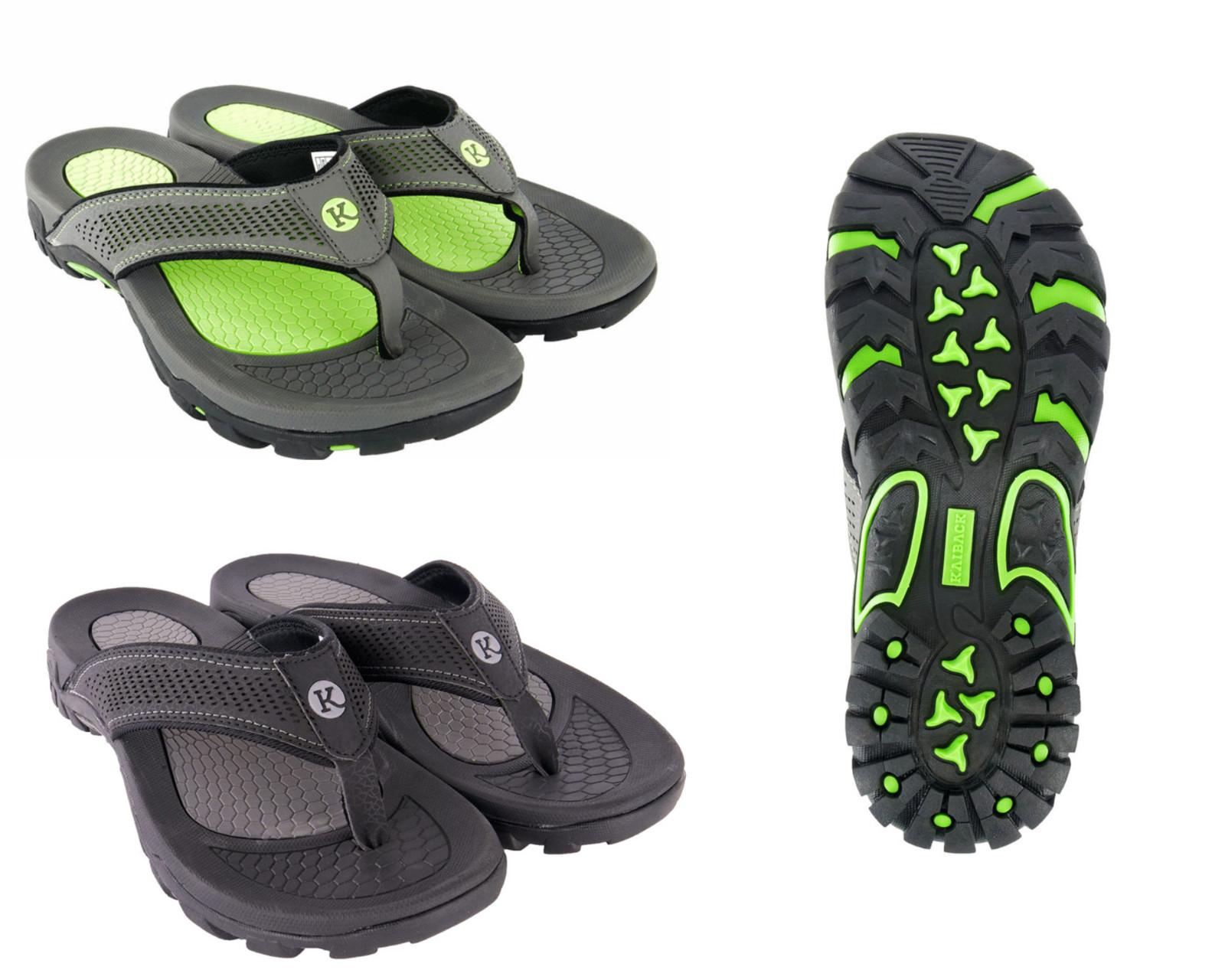 Men’s Kaiback Drifter Sandal – Outdoor Sport Flip Flop Tough Tread Arch Support