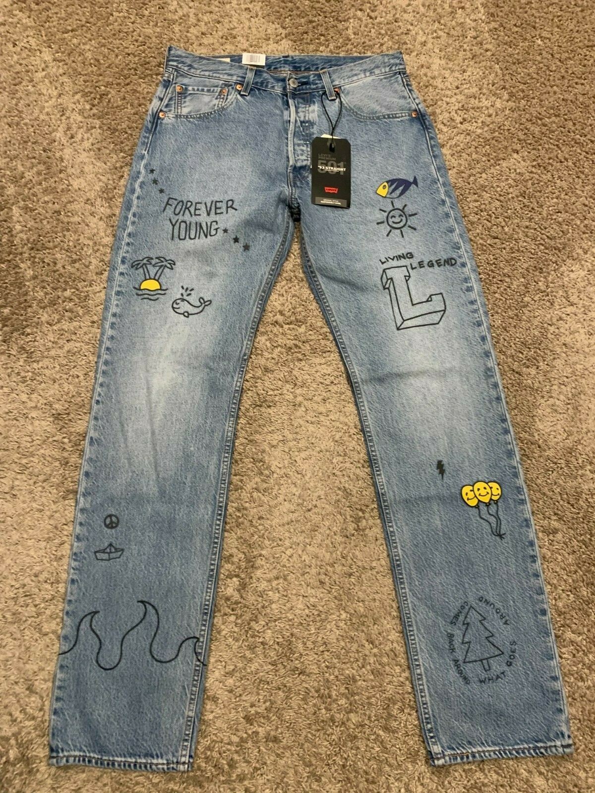 Levi’s Premium 501 ’93 Straight Jeans Young Legend Men’s 32X34 NWT RT$108 0157