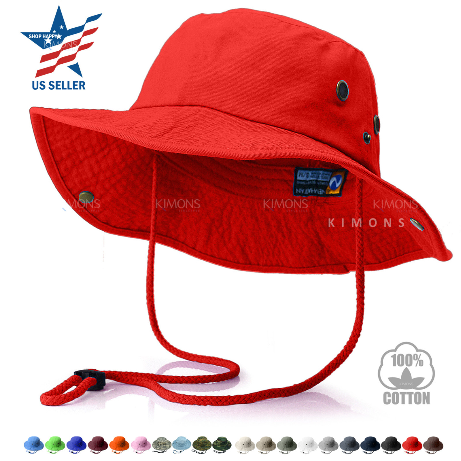 Unisex 100% Cotton Bucket Hat Fishing Camping Safari Boonie Sun Brim Summer Cap