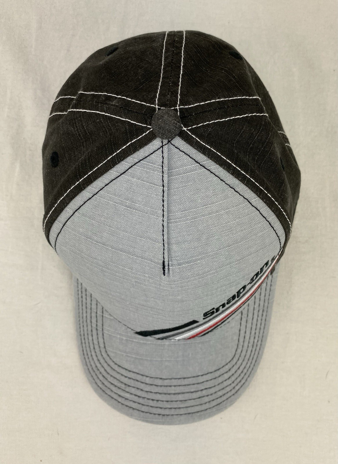 Snap-On Tools Gray Snapback Trucker Hat Adjustable Mechanic Logo Cotton