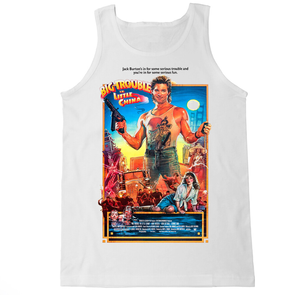 CHINA TROUBLE JACK BURTON RETRO ACTION FILM MOVIE 1980S 80S FUNNY MENS TANK TOP