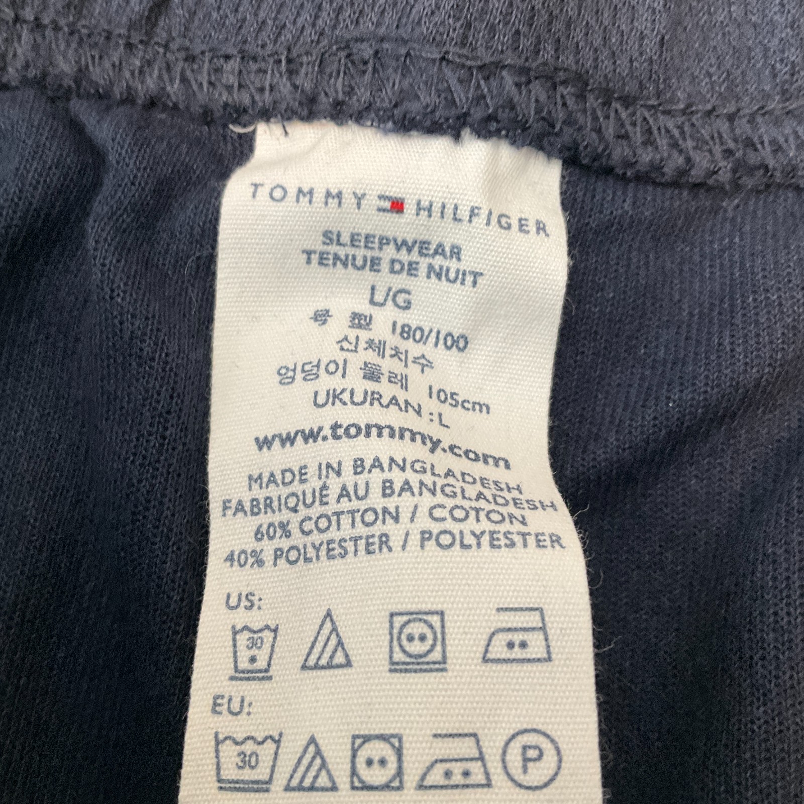 Tommy Hilfiger Shorts Mens Size L Blue Stretch Pockets Drawstring Sleepwear