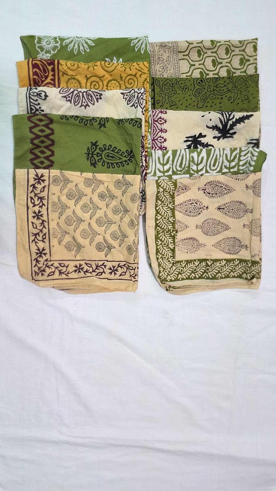 10 Pieces Set Bandana Block Print Bandana Georgette Pattern 21″x21″ Big Scarf