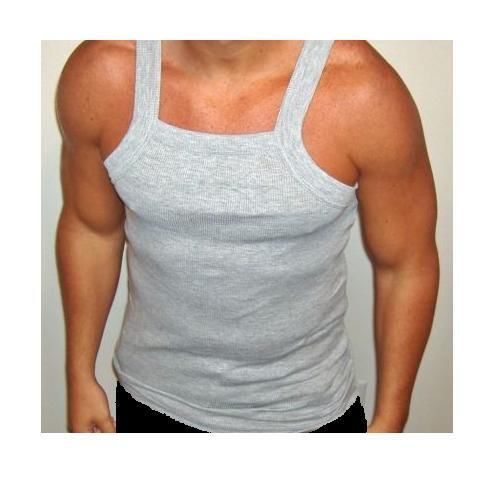1-Gray “G-Unit Style!” Tank Top Square Cut Undershirt Underwear Wife Beater 2XL