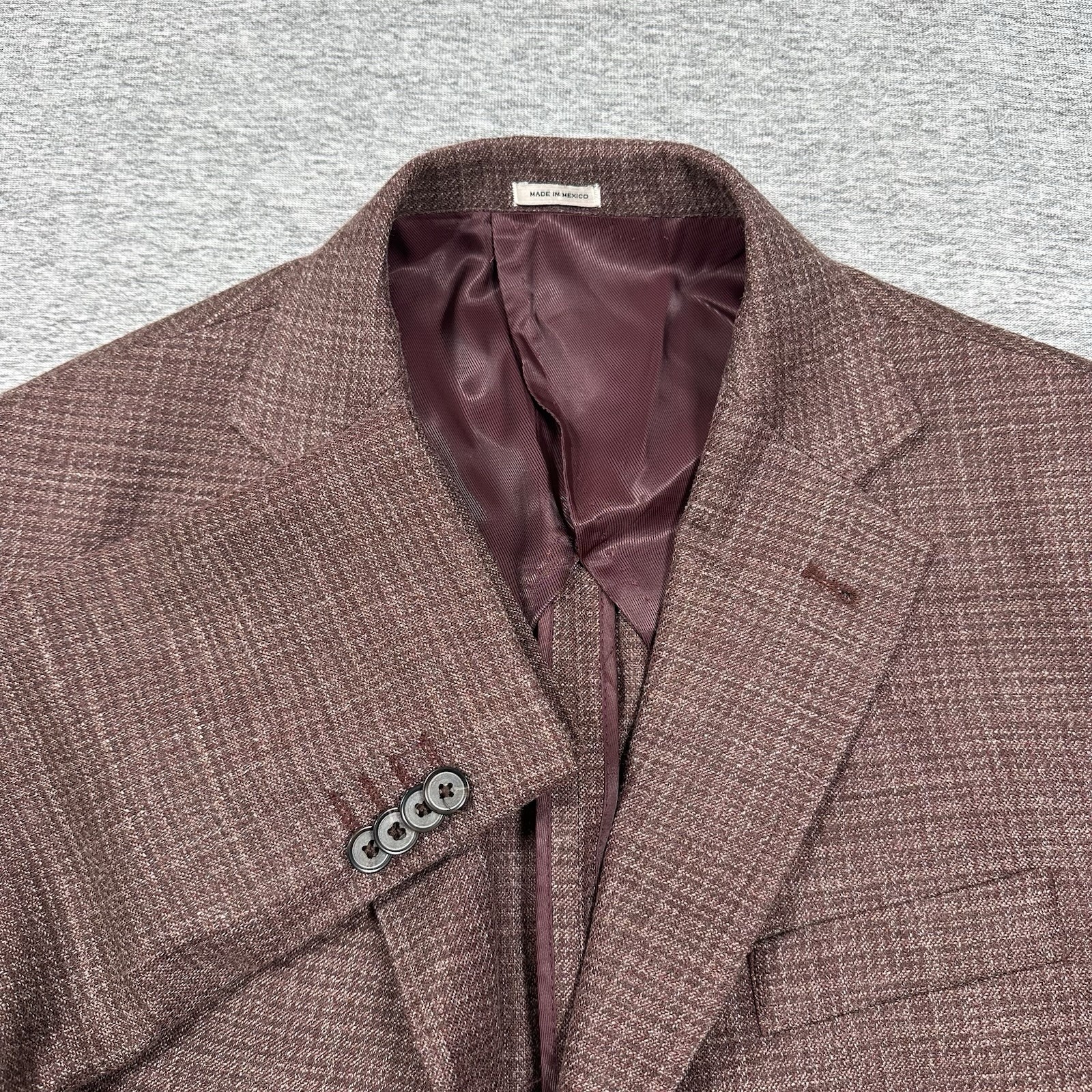 Joseph Abboud Blazer Mens 44S Burgundy San Ildefonso Wool Silk Linen Jacket