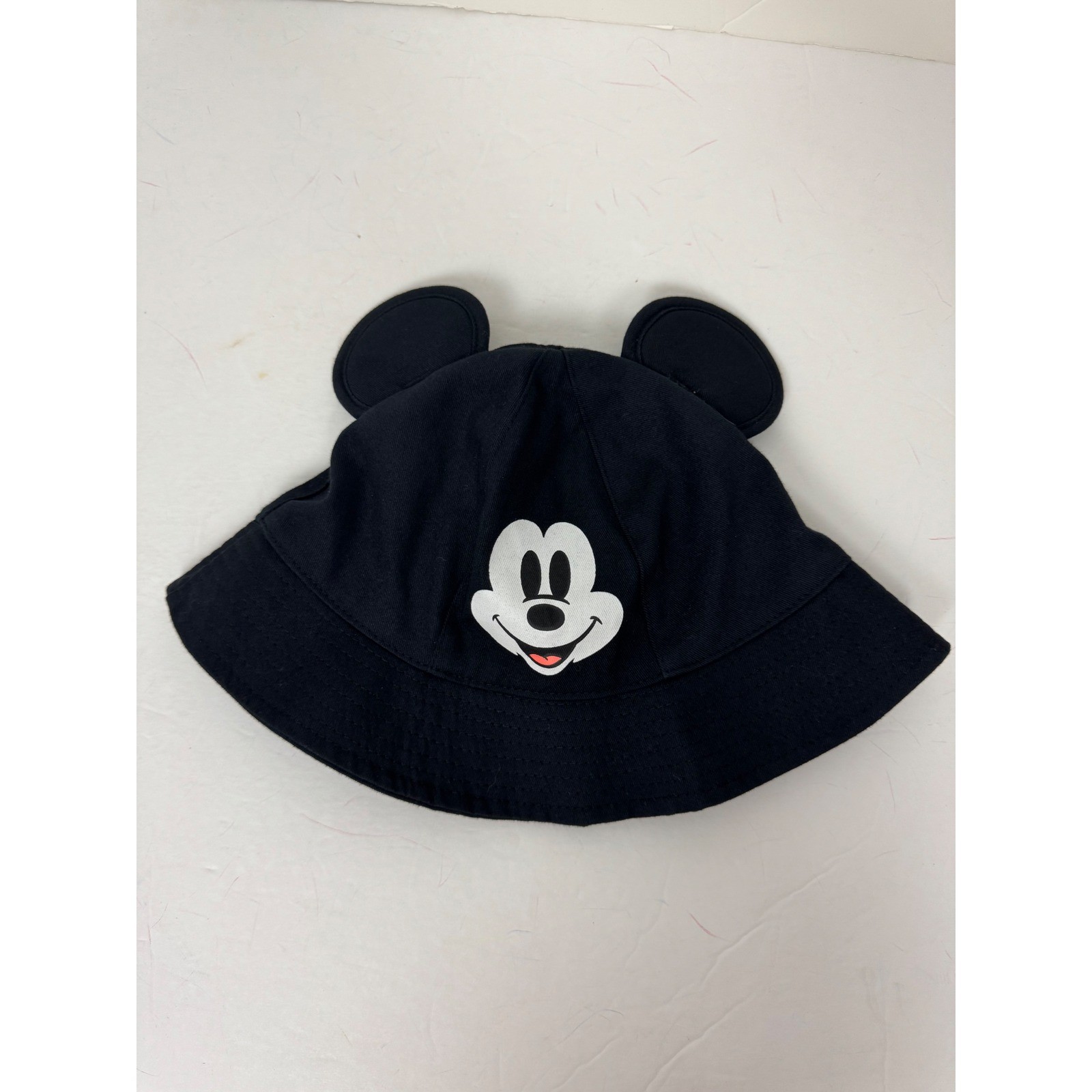 Disney Mickey Mouse Black Cotton Bucket Hat with 3D Ears Mens Womens