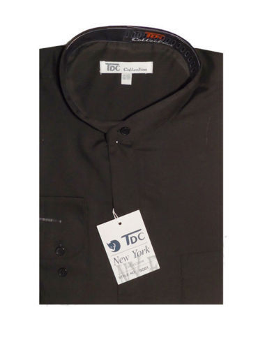 Mens’ mandarin collar ( banded collar) dress shirt by Fotino Landi Style SG01