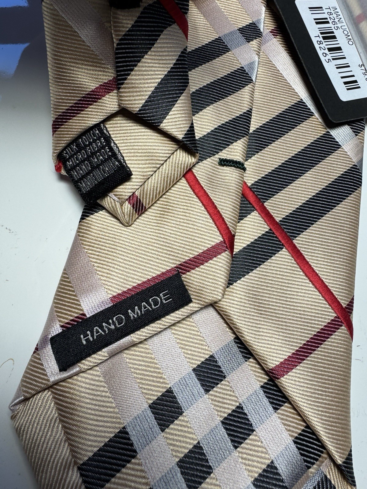 NWT IMANI UOMO MULTI COLOR GEOMETRIC STYLE PRINT SILK TOUCH NECK TIE & HANKY