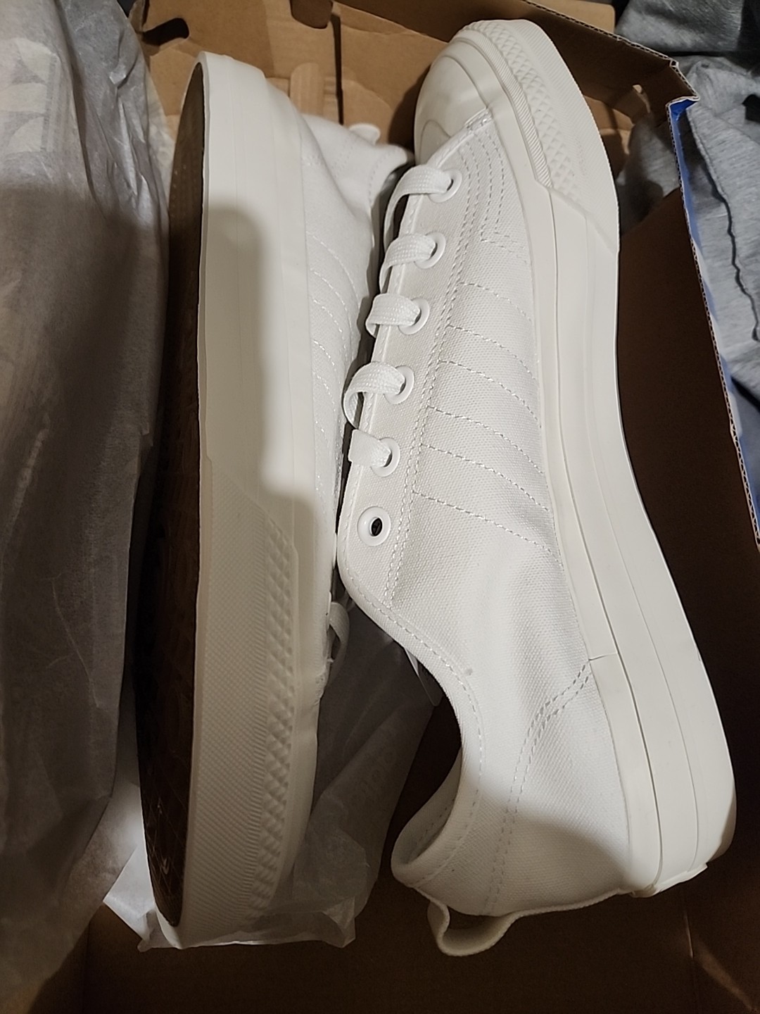 NIB Size 9m 9 Men’s 10 Women’s Adidas Nizza RF Triple White NEW EF1883