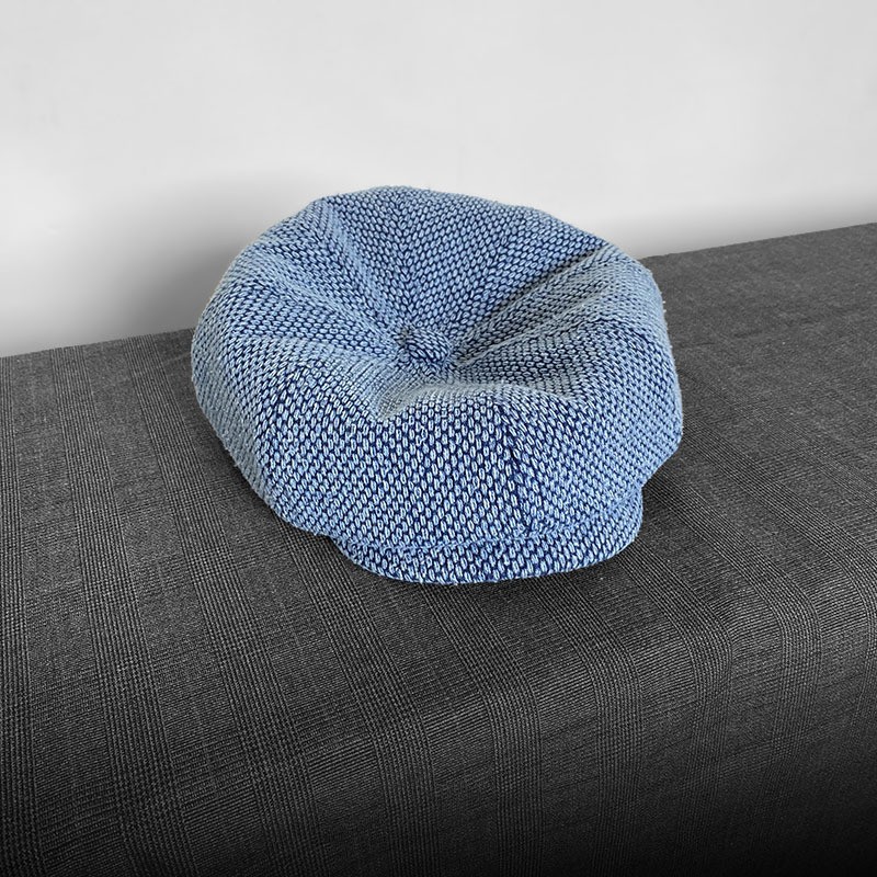 Denim blue octagonal breathable beret Japanese retro women fashion