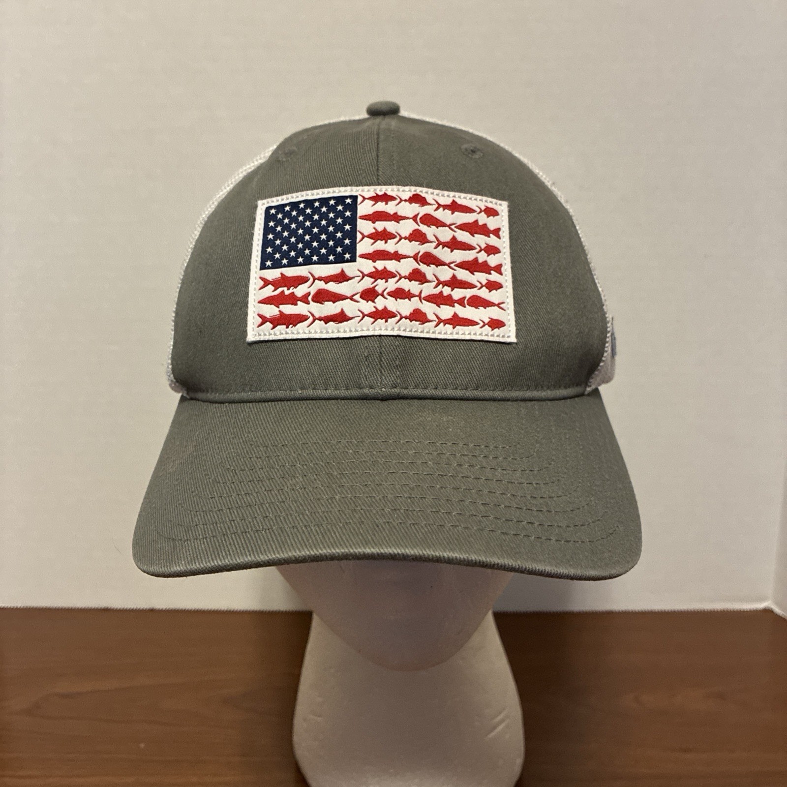 Columbia PFG Fish Flag Mesh Back Snapback Hat/Cap