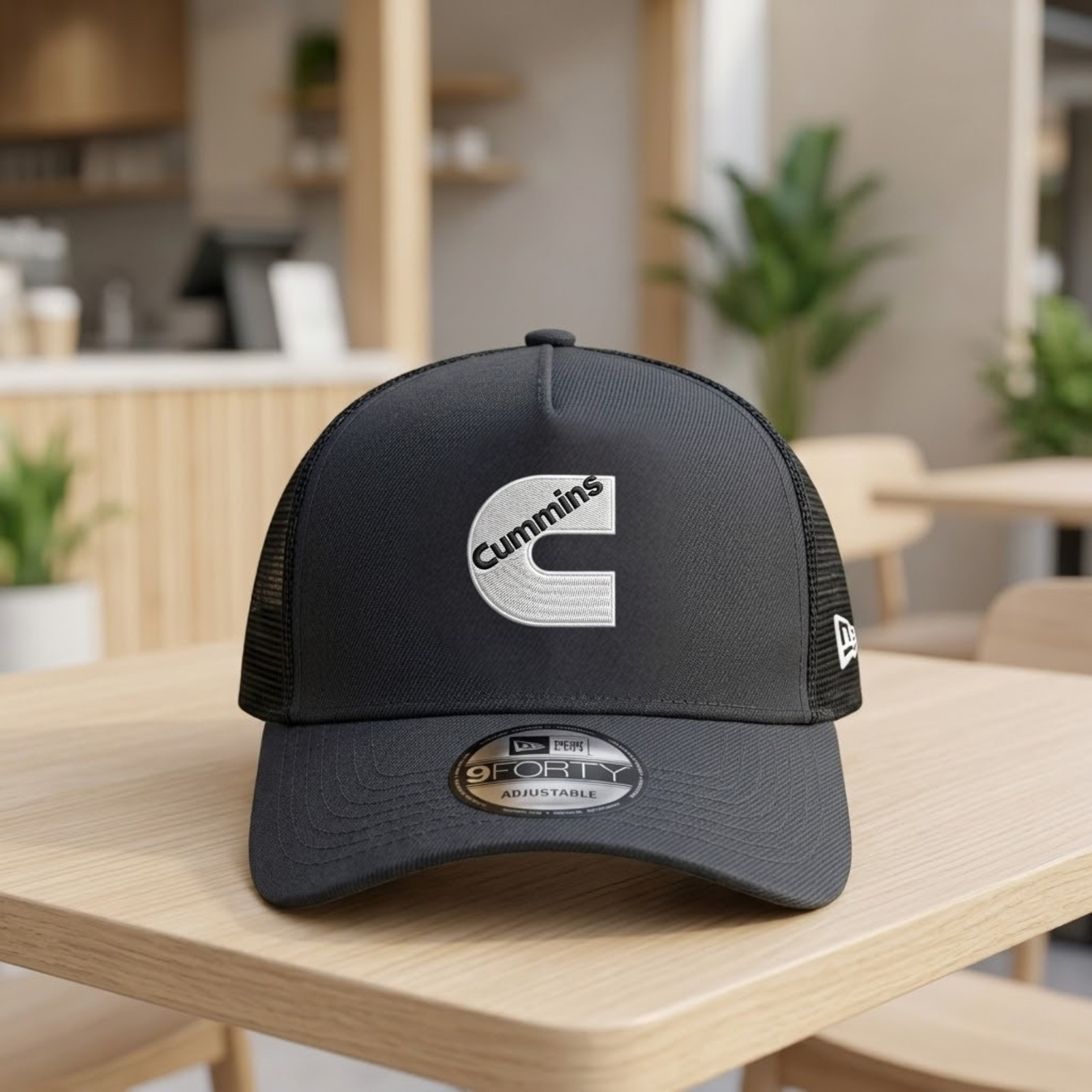 Cummins Embroidered Hat 9FORTY Black Trucker Mesh Cap Adjustable Snapback