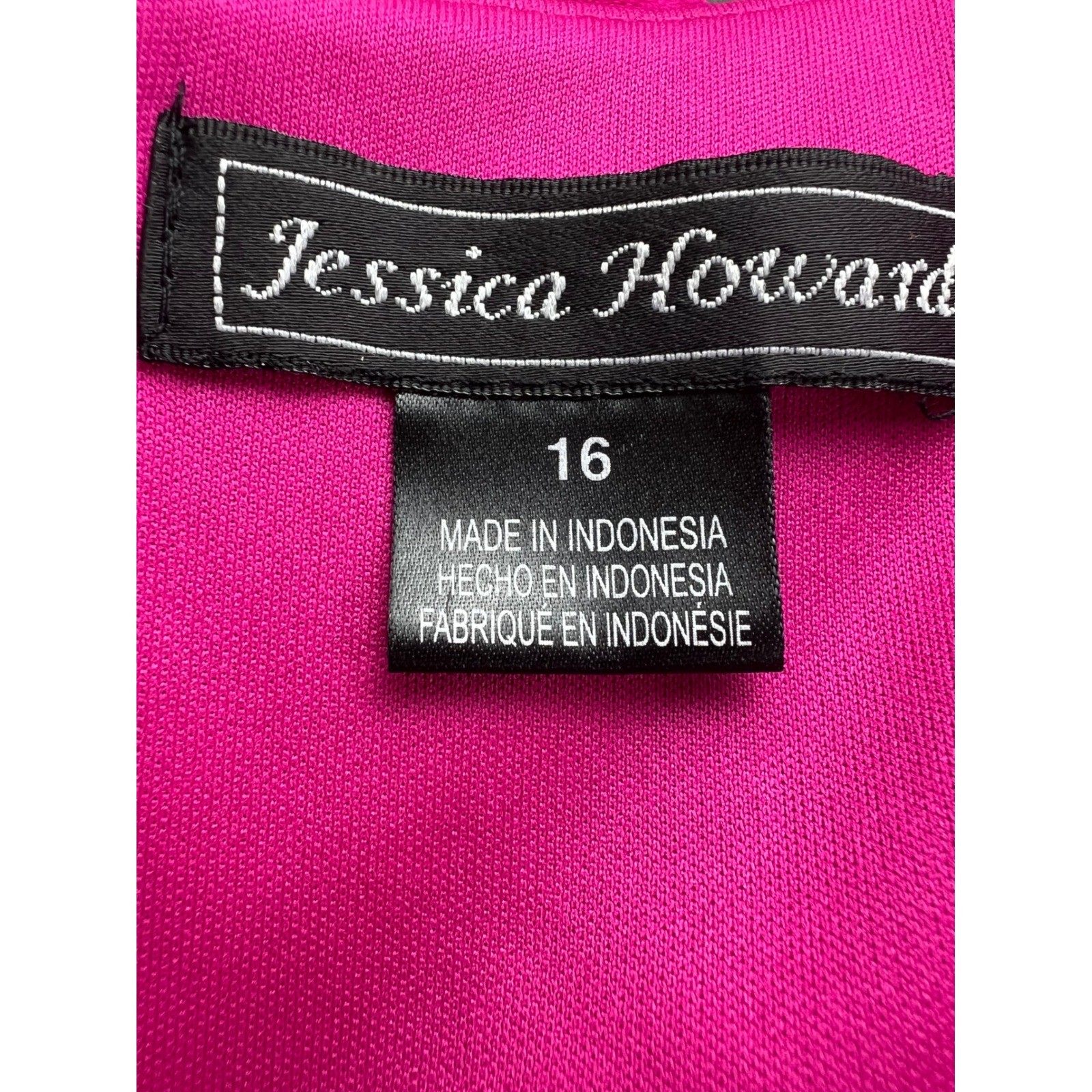 Jessica Howard Fuchsia Pink Ruffle V-Neck High-Low Maxi Dress 16 Formal wedding